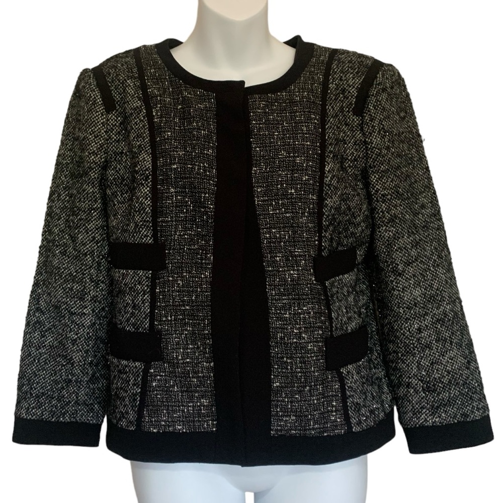 Narciso Rodriguez For Design Nation Metallic Tweed Blazer Jacket Size Small